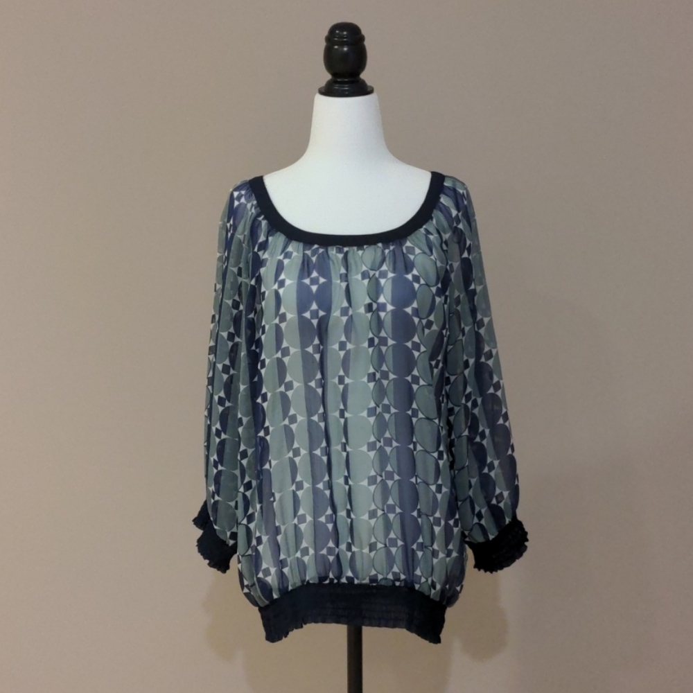 Sheer Geometric Blouse